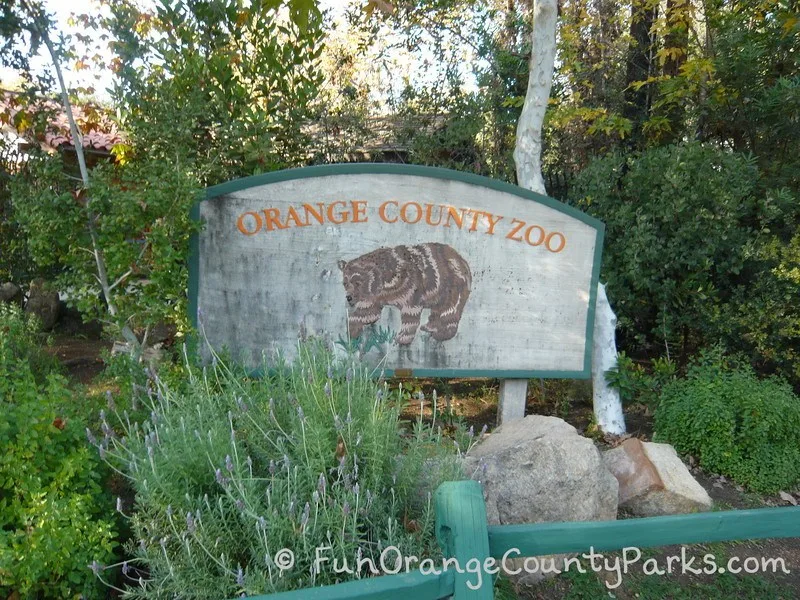 Irvine Regional Park - Orange County Zoo sign