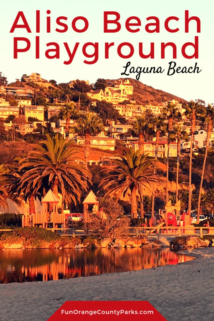 Playground Aliso Beach Park Laguna Beach with lagoon in view