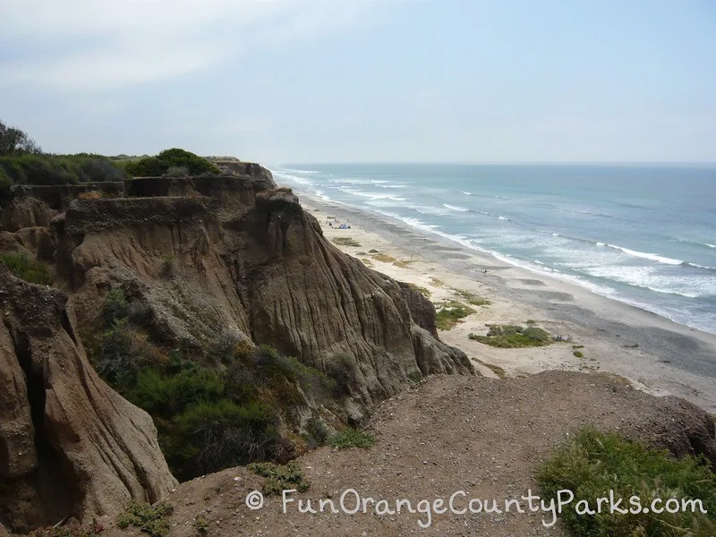 San Onofre State Beach bluffs and beach ocean view