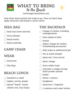 What to Bring to the Beach PDF Checklist