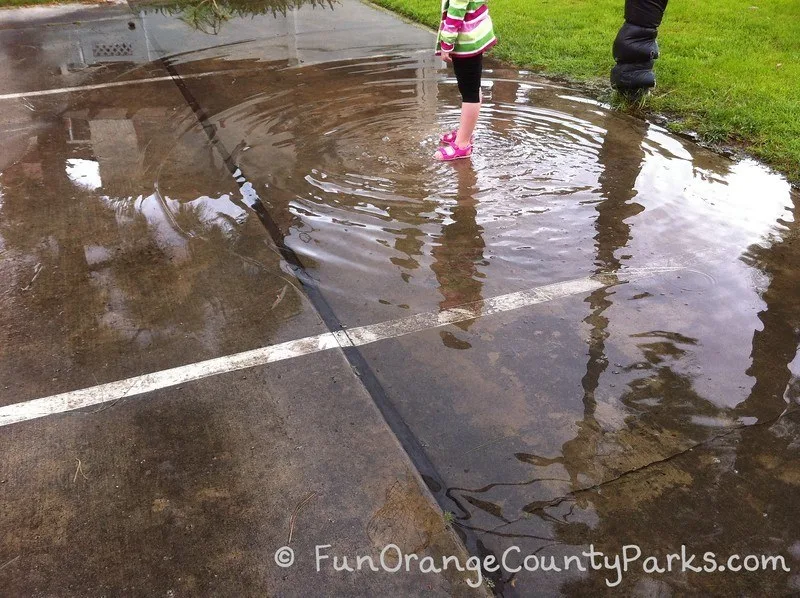 rainy day play ideas - puddle jumping