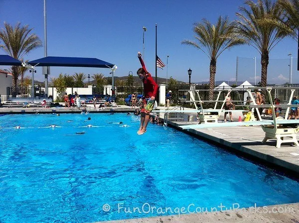 jumping in the pool