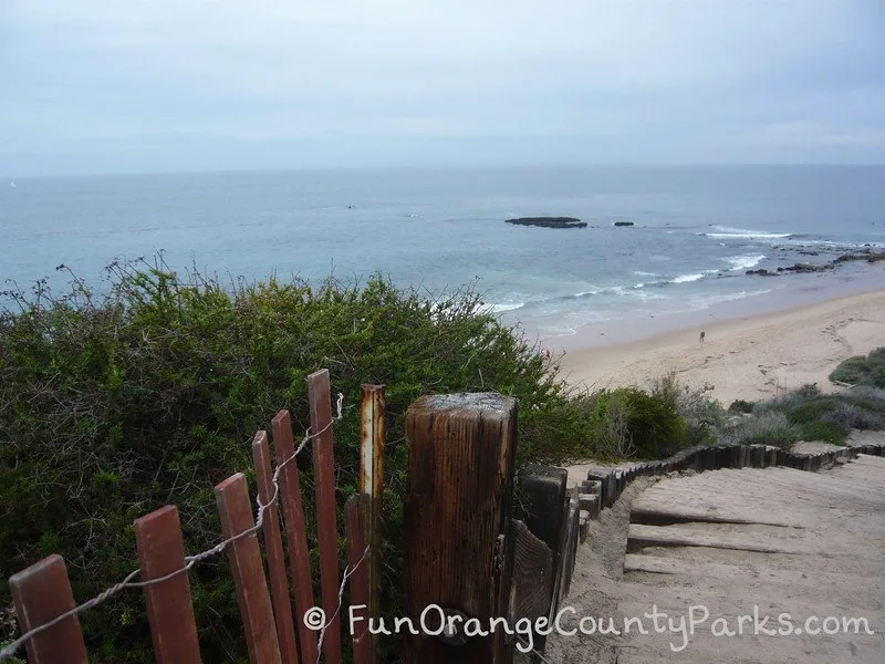 stairs down to Crystal Cove State Beach