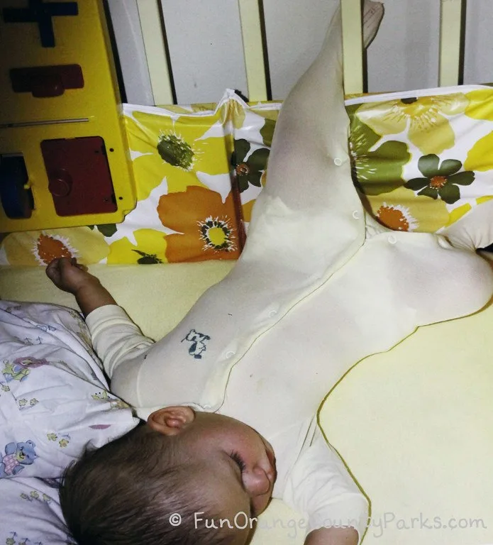 places for babies to play - sleeping baby