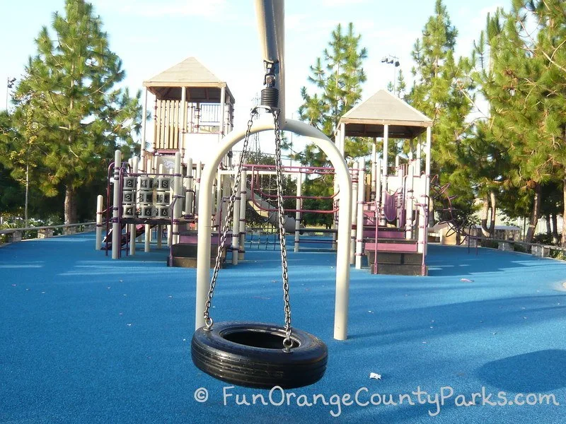 Tire swing at Dino Park in Laguna Hills