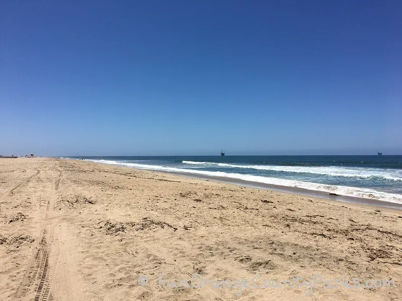 Bolsa Chica State Beach view of sand and waves