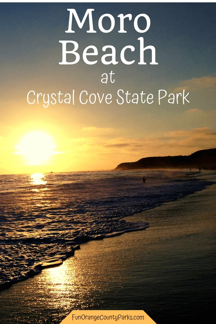 moro beach crystal cove state park - pin of sunset
