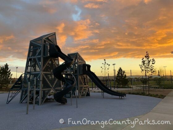 oc great park big play structure at sunset