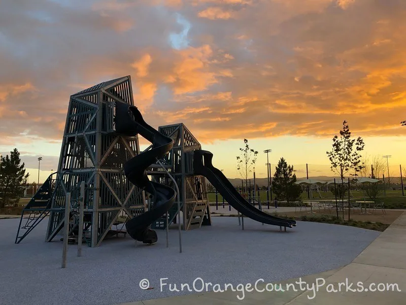 oc great park big play structure at sunset