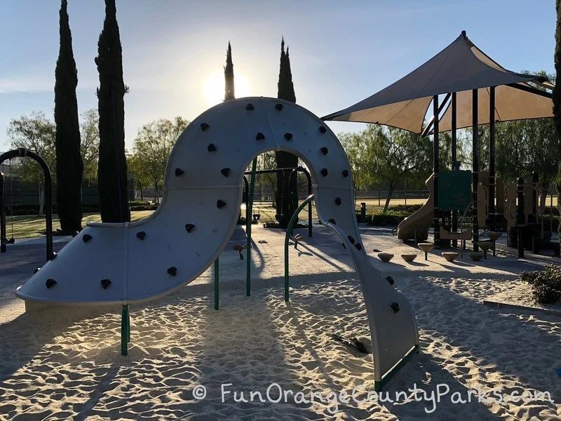 Stonegate Park in Irvine twisty climber and smaller playground for younger kids.
