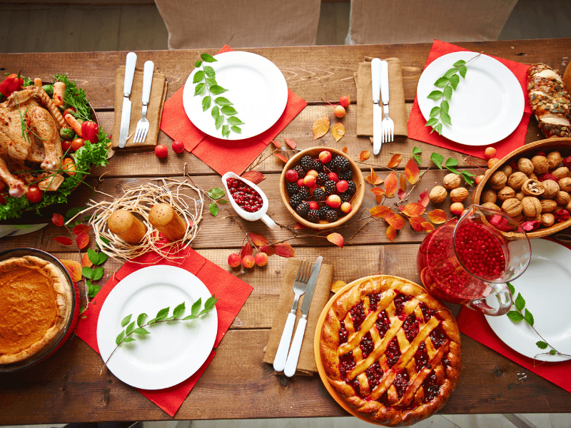 Table set for Thanksgiving Dinner