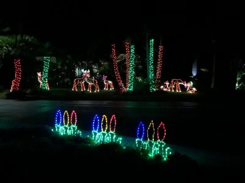 Newport Dunes Christmas Lights deer and candles