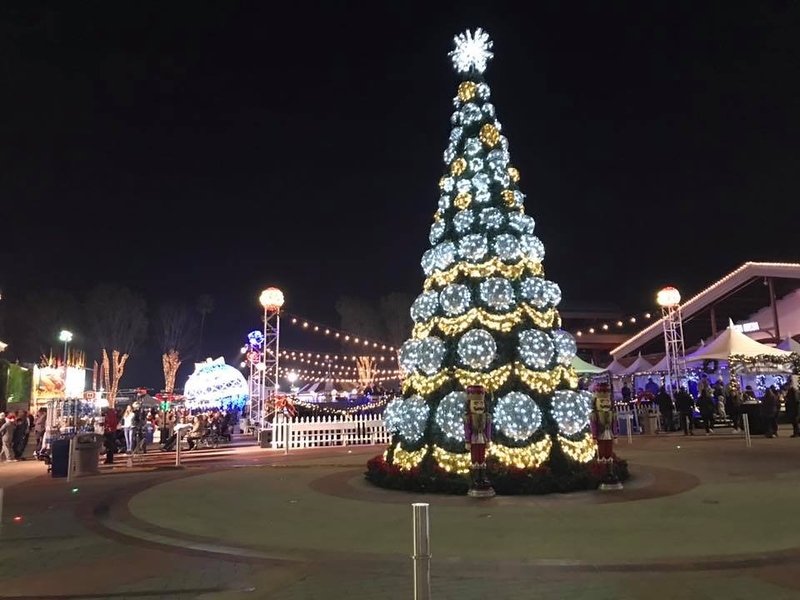 winterfest oc christmas tree decorated in silver and gold