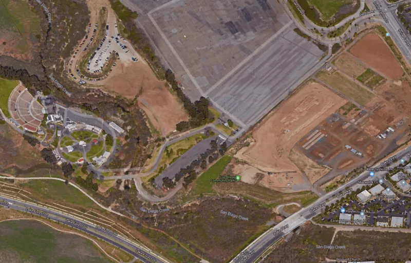 los olivos community park near irvine spectrum - aerial view