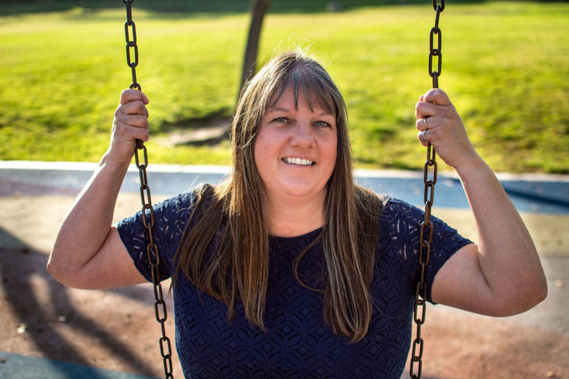 michele on a swing