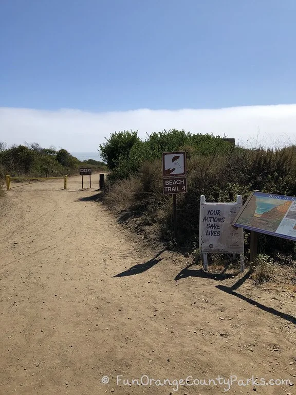Entrance to San Onofre Beach Trail 4 with signage
