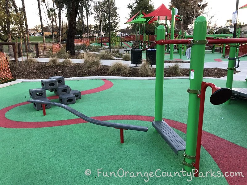 gray balance beam and climbing cubes