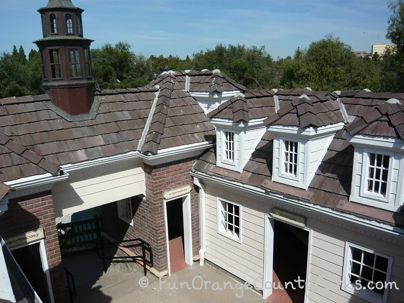 shingled roof and windows on the main playground building but you were  never know there was a playground inside looking at the plain exterior of the building