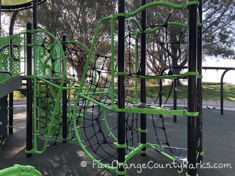 much closer view of the play equipment climbers at Lantern Bay Park in Dana Point