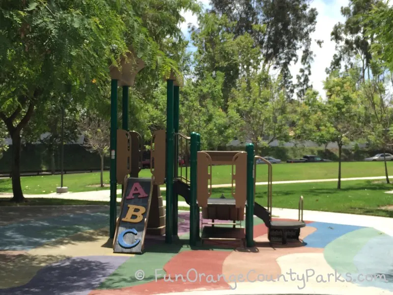 toddler play structure with colorful ABC and small steps for climbing